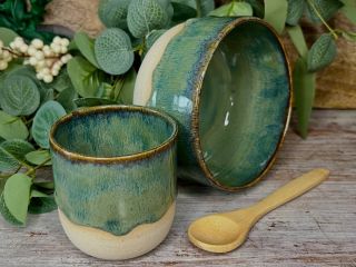 Snídaňový setík Forest 🌲 #ceramics #ceramic #ceramicpottery #pottery #potterystudiolife #potterylove #potterylife...